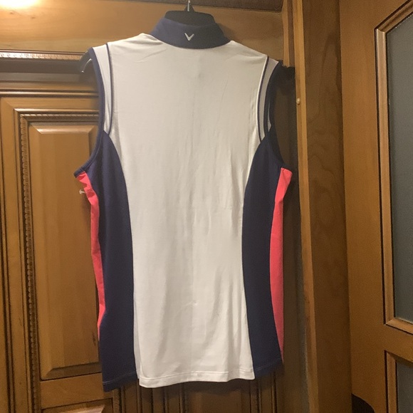 NWOT Callaway Color Block Snap Front Golf Polo with Mesh Top Detail Size Large - Picture 3 of 7